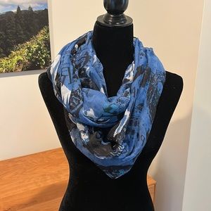 Blue black opera de Paris infinity scarf